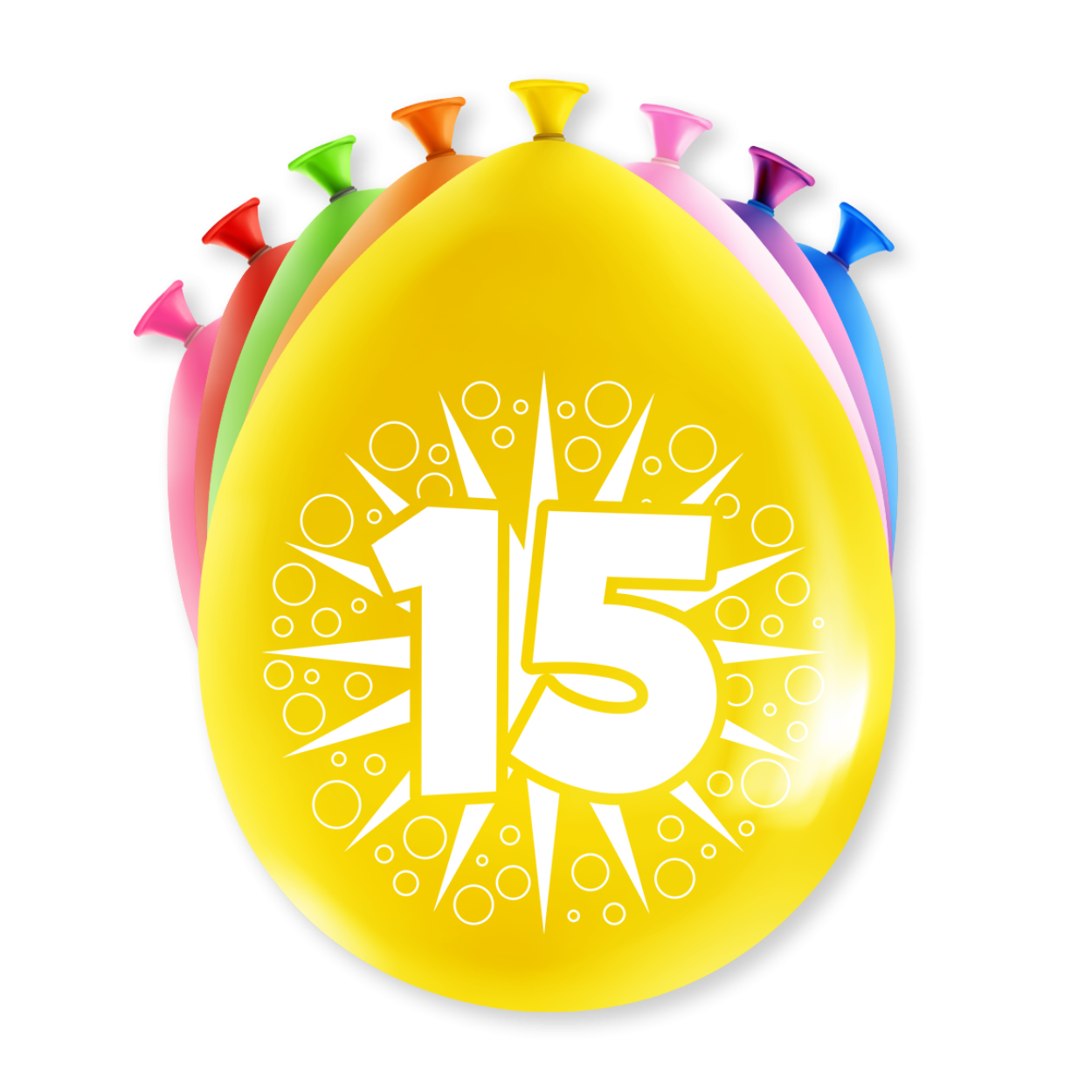 Een feestje kan niet zonder ballonnen en als u party ballonnen met 15 years koopt dan krijgt u deze in maar liefst 8 verschillende kleuren! De ballonnen zijn gemaakt van latex en zijn ongeveer 30 bij 30 centimeter groot.