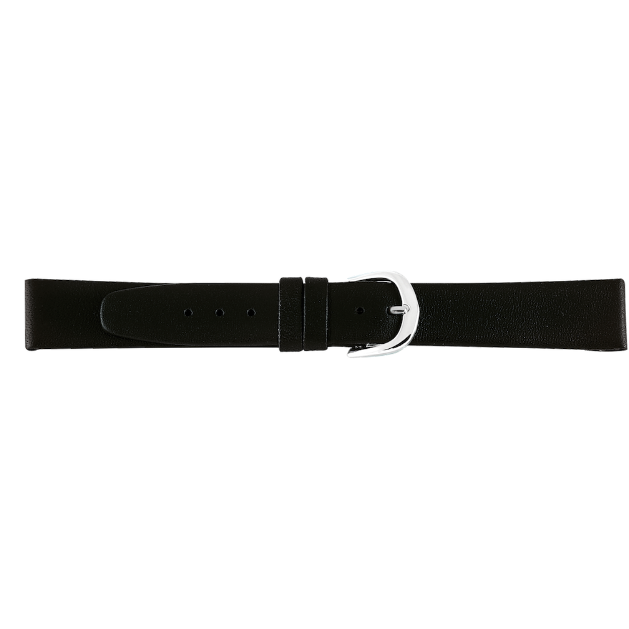 Horlogeband leder 18mm zwart waterresistant 