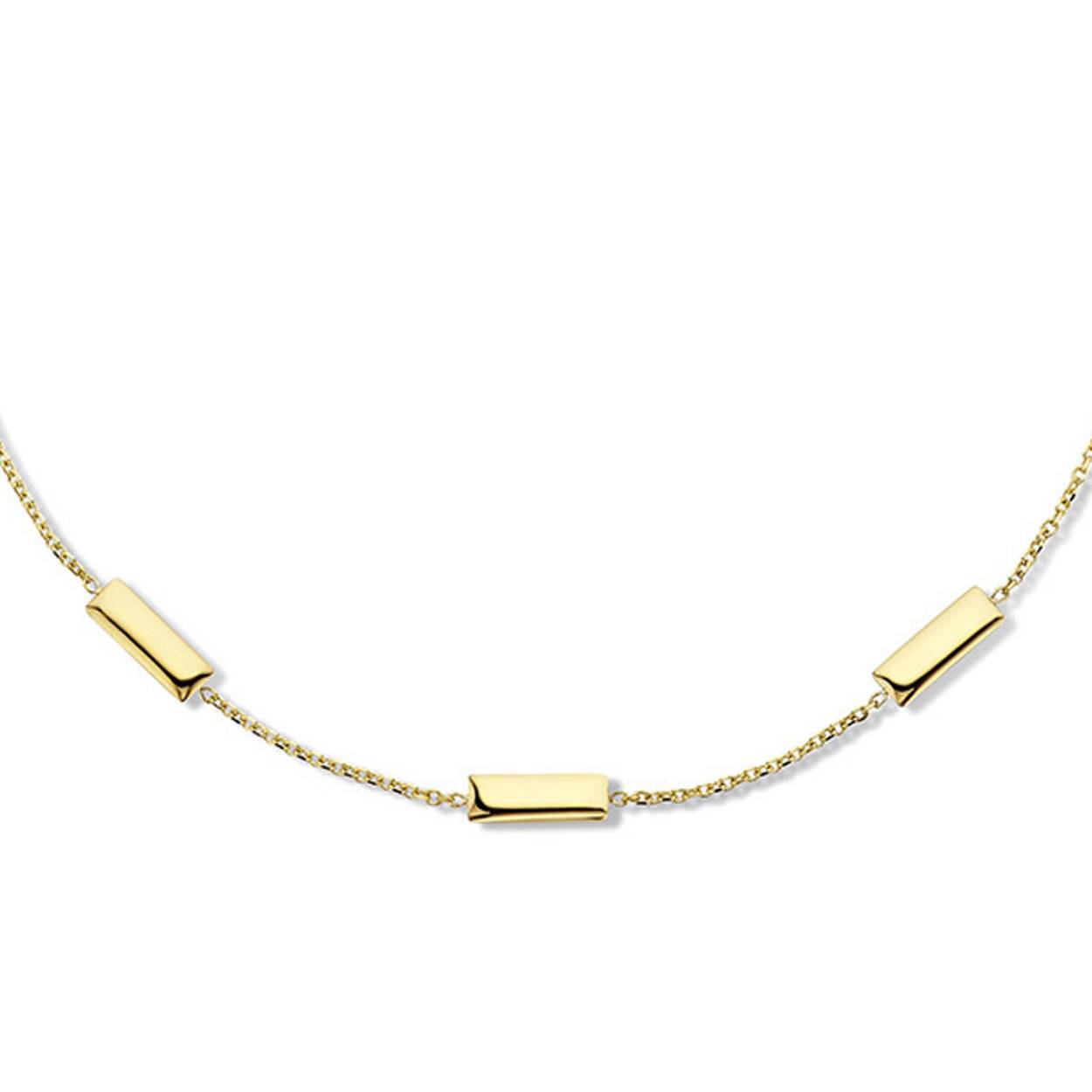 14krt. geelgouden collier met plaatjes