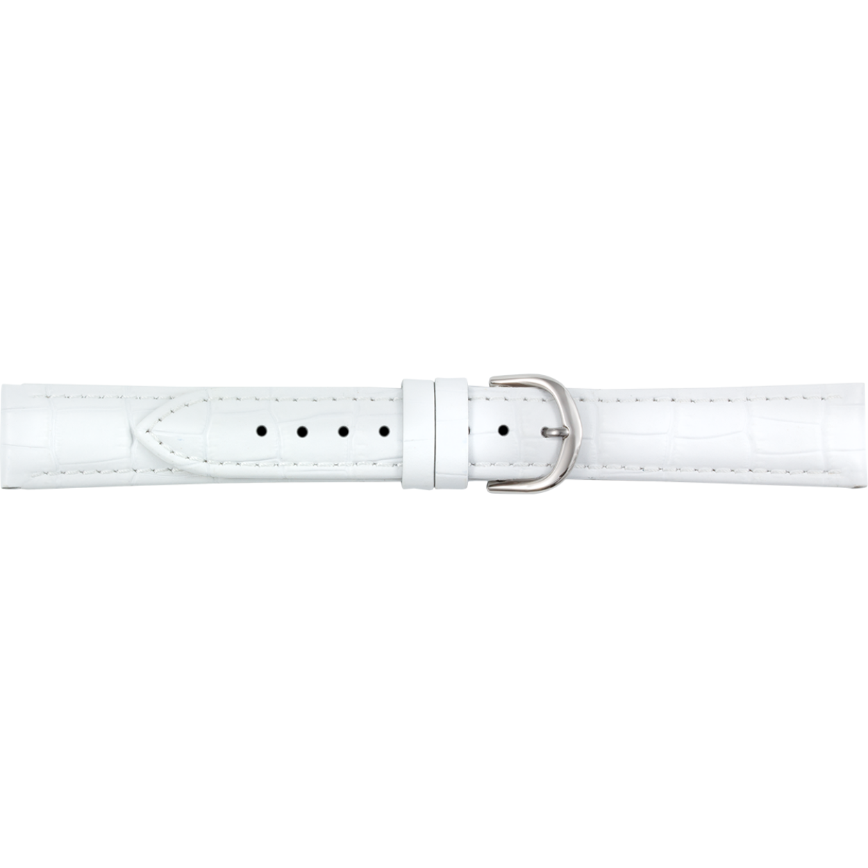 Horlogeband leder XL wit krokoprint 22mm