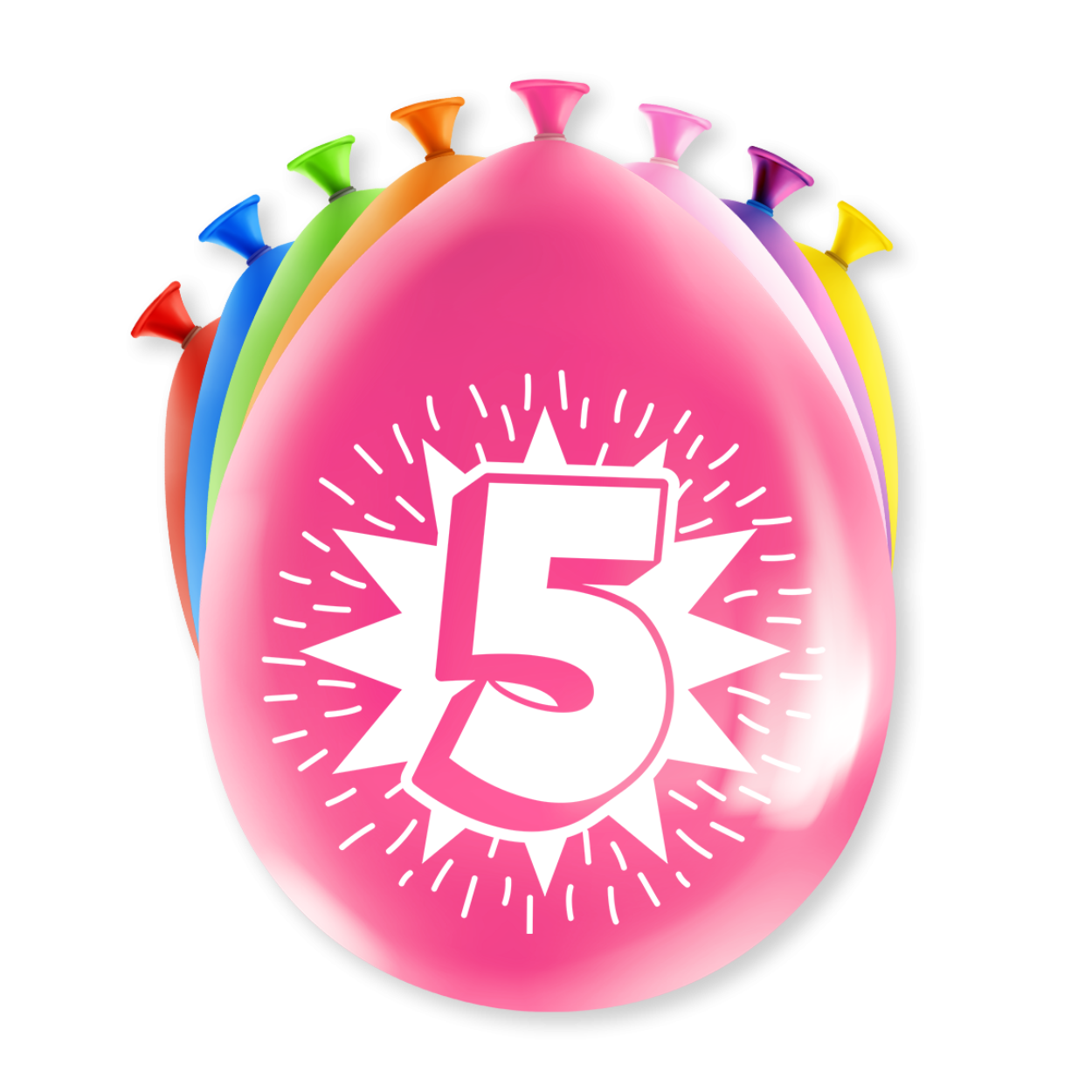 Een feestje kan niet zonder ballonnen en als u party ballonnen met 5 years koopt dan krijgt u deze in maar liefst 8 verschillende kleuren! De ballonnen zijn gemaakt van latex en zijn ongeveer 30 bij 30 centimeter groot