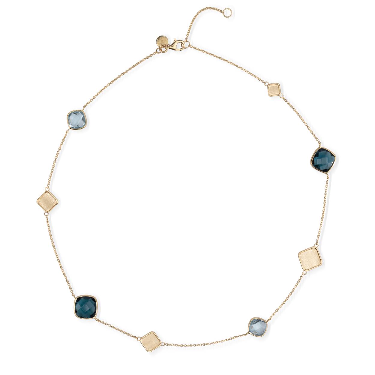 Italo Bottene 14 karaats geelgouden collier met edelstenen: Sky blue en london blue topaas.

Maak de set compleet met de bijpassende armband en oorsieraden
