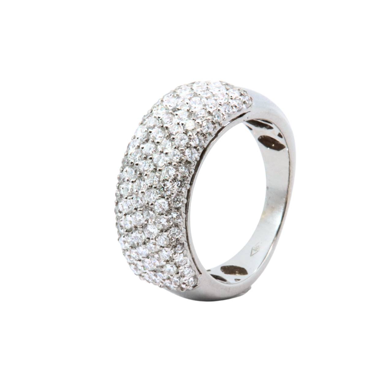 18KT witgouden ring met diamanten