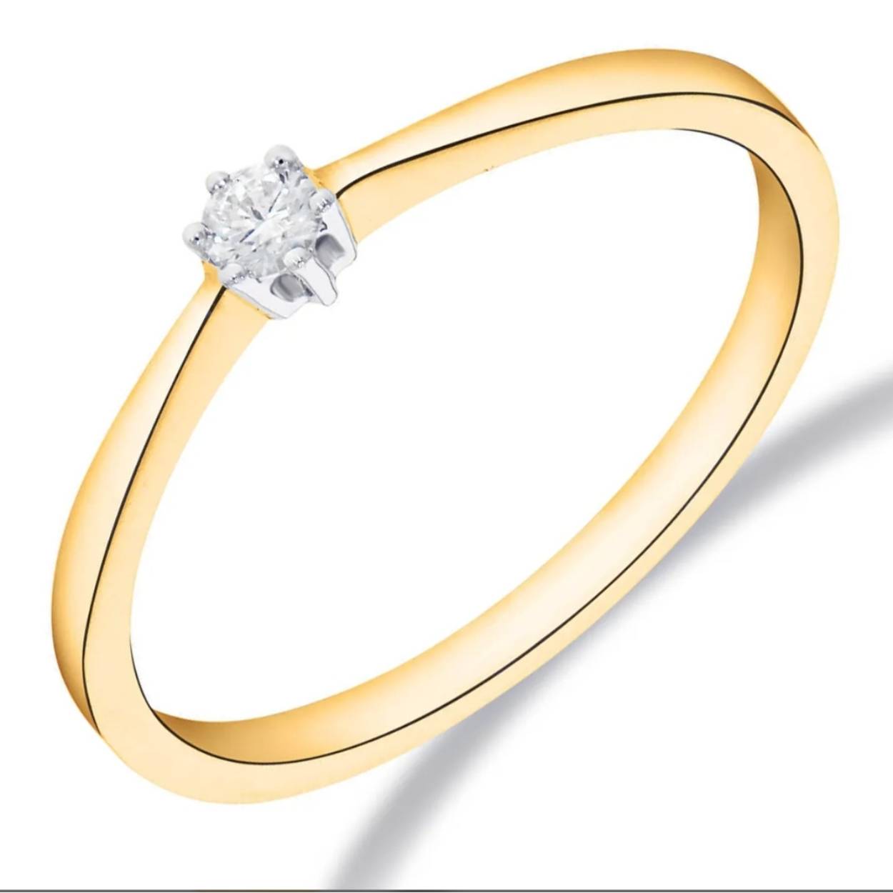 Prachtige goudenring met zespoots 0.03 Ct diamant