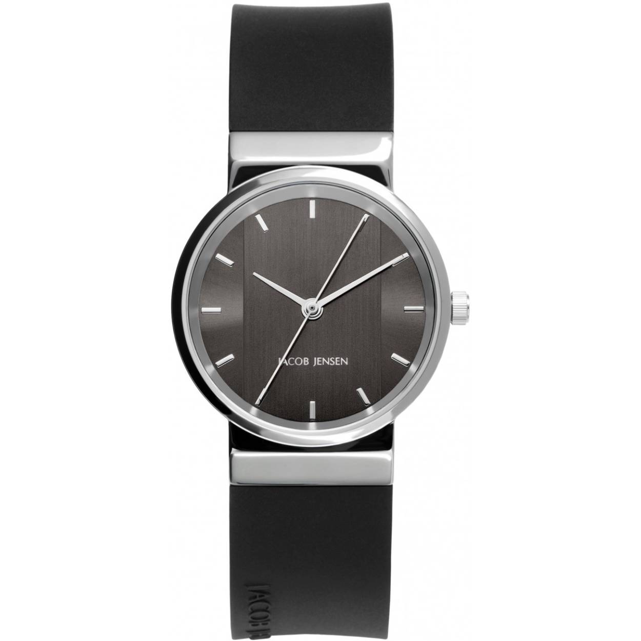 De 748 New Line collectie van Jacob Jensen bestaat uit modieuze horloges voor dames met smaak. Dit horloge heeft een stijlvolle band en de kast van het horloge is met zorg afgewerkt. De Jacob Jensen 748 New Line is zwart van kleur en de horlogekast heeft een afmeting van 29 mm. Het bandje van het horloge is gemaakt van hoge kwaliteit roestvrij staal. Zilver-zwart designhorloge met datum.