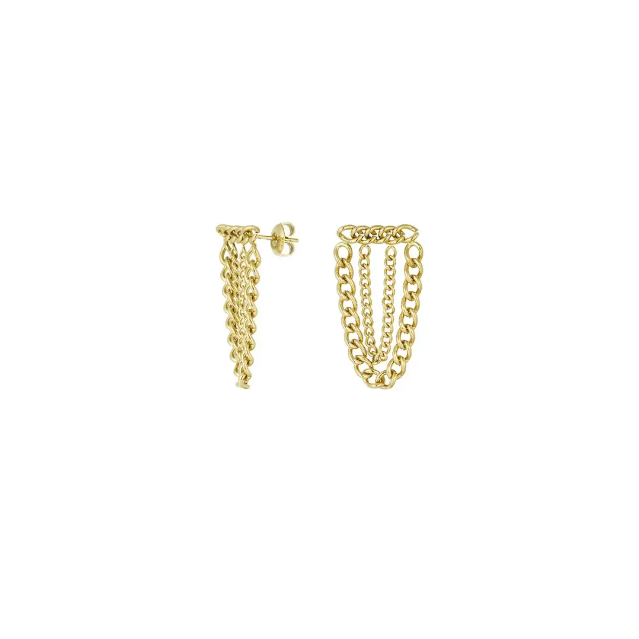 Earrings chain all the way - Gold color