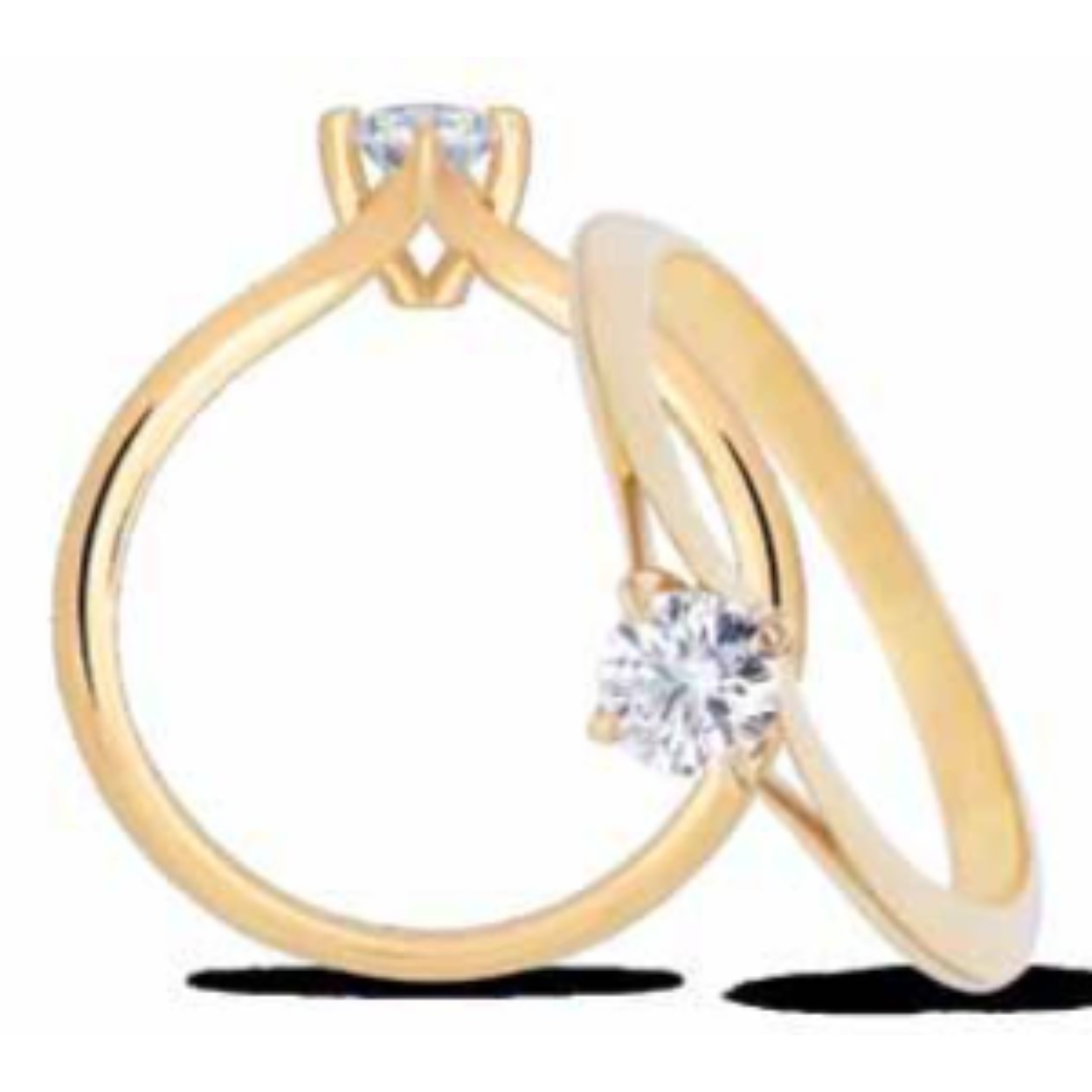 GEEL GOUDEN RING VAN R & C ELOISE MET BRILLIANT