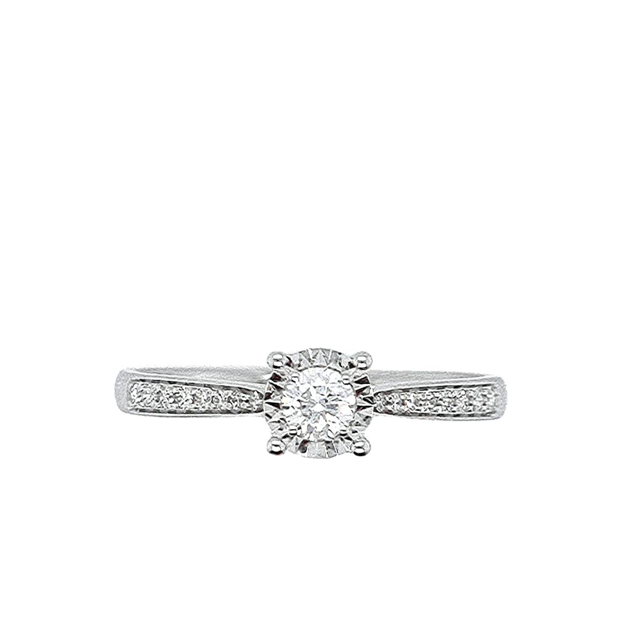 Ring wit goud 18kt met diamanten.