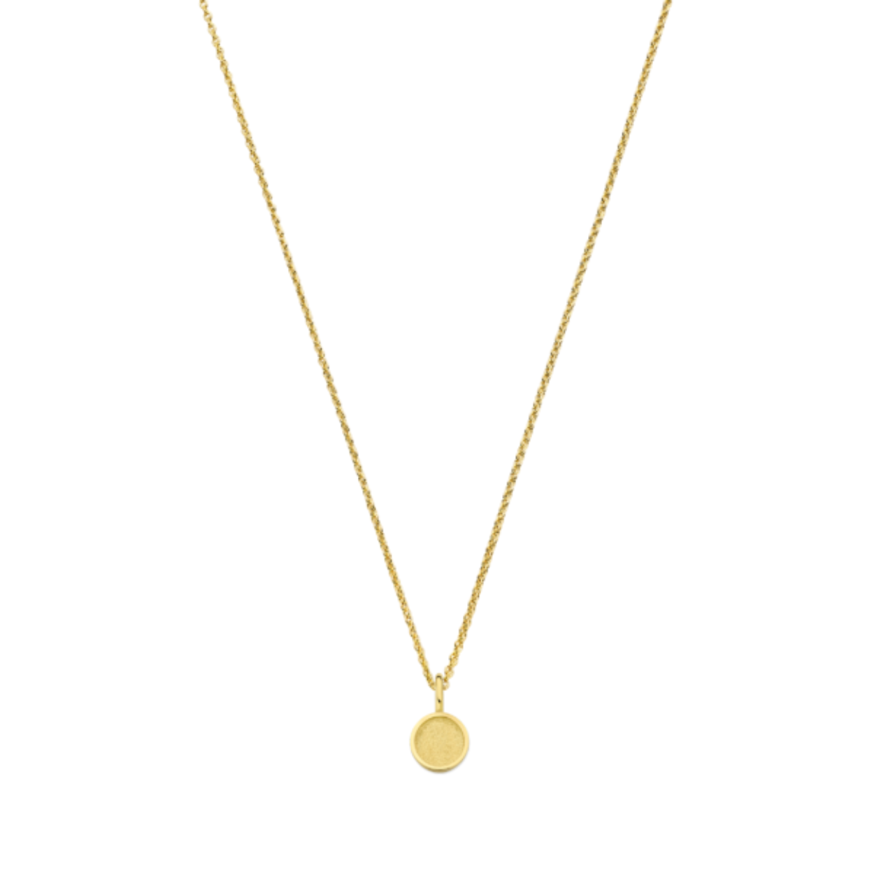 14kt. Geelgouden MiniOro collier 1.0mm, hangmunt va/as
