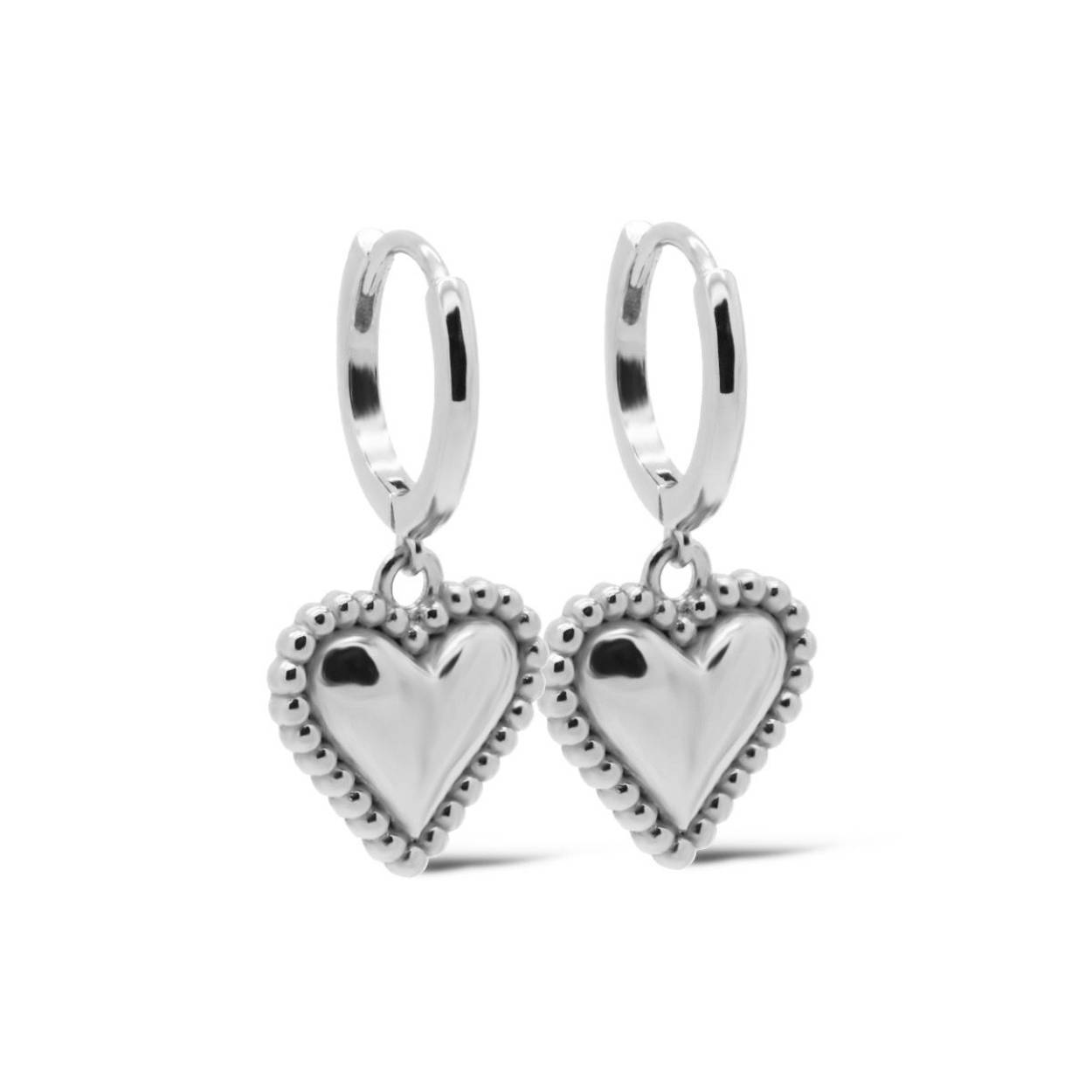 Karma Jewelry Hinged Hoops ZOE Heart Silver