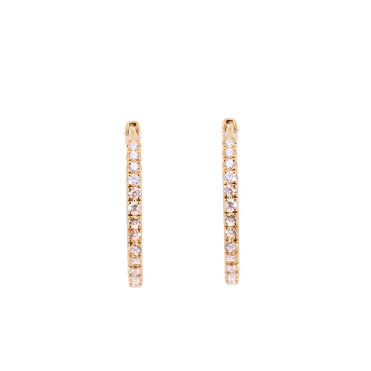 Geelgouden creolen 18Kt met diamant