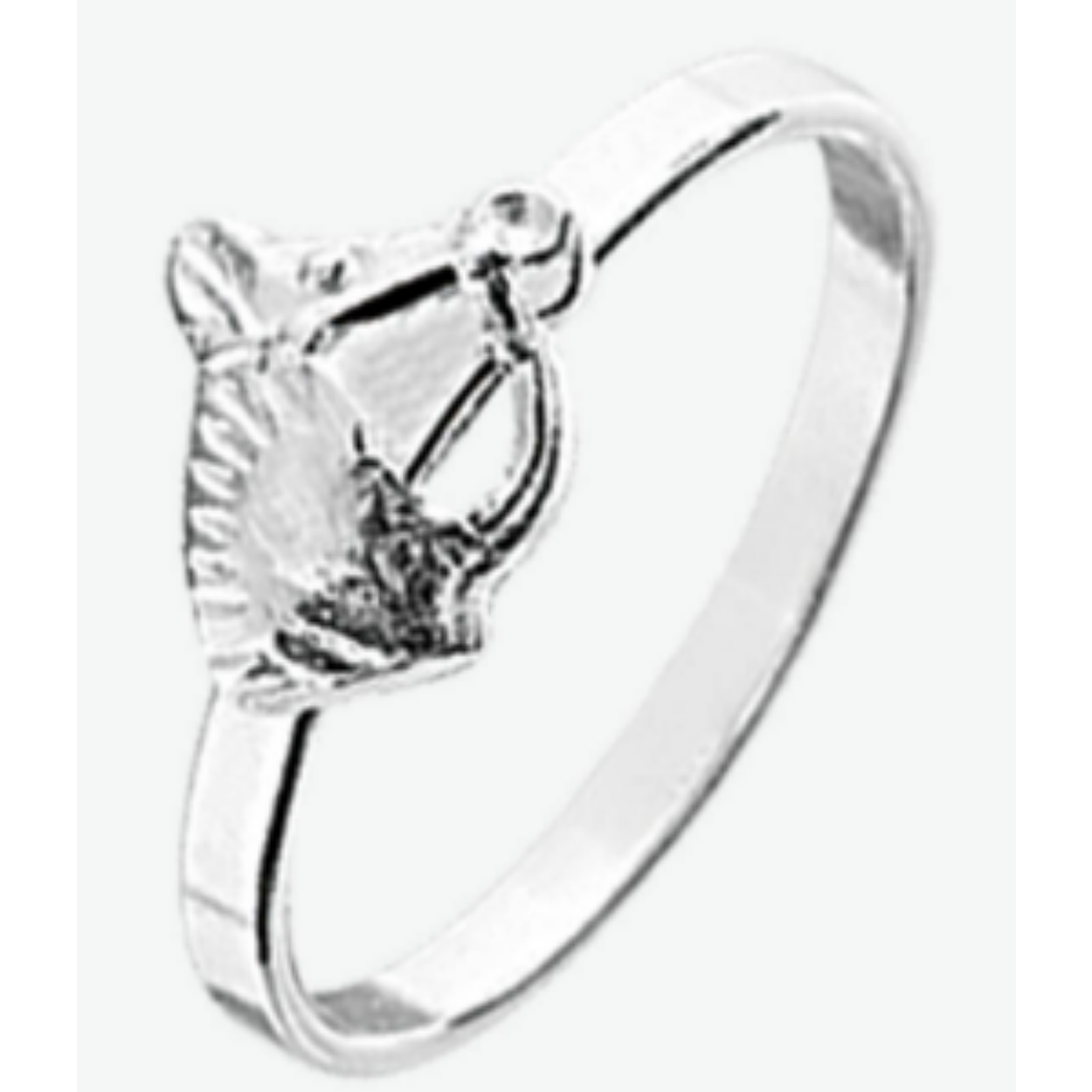 Zilveren ring paard