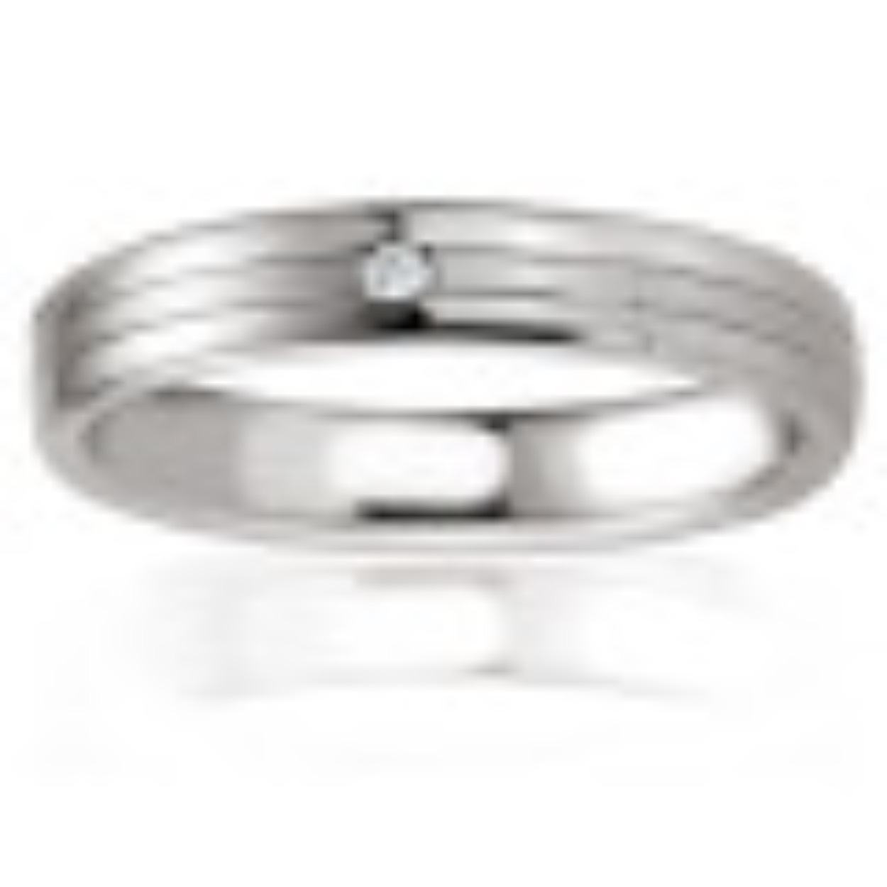 Zilveren/platina Breuning relatiering, mat/glans, 0.02ct W/Si diamant