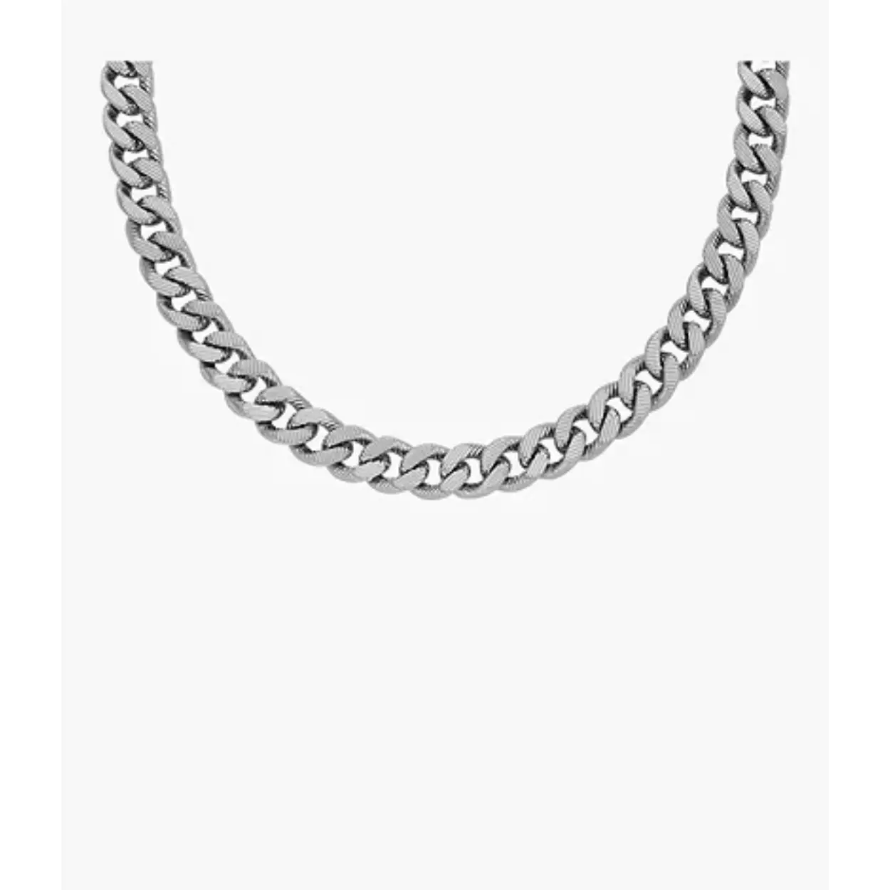 Fossil collier van edelstaal, met een gourmet schakel op 50 cm lengte