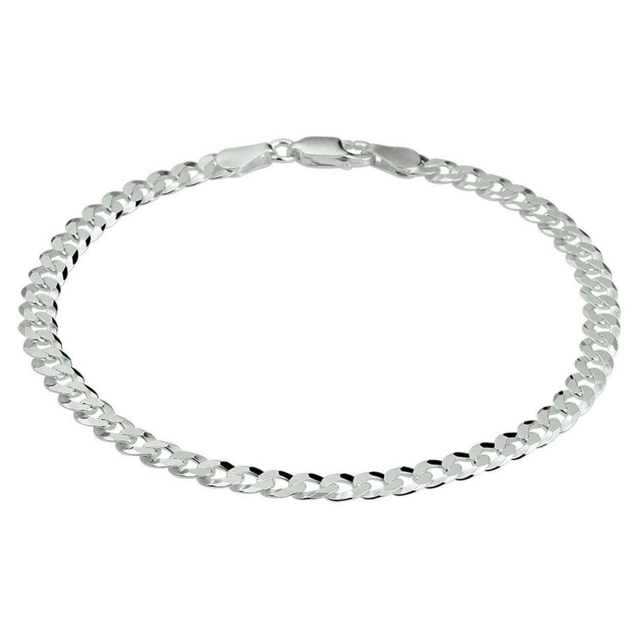 Gerhodineerd 925 zilveren gourmette armband met een schakelbreedte van 4.3mm. De armband heeft een karabijn sluiting.