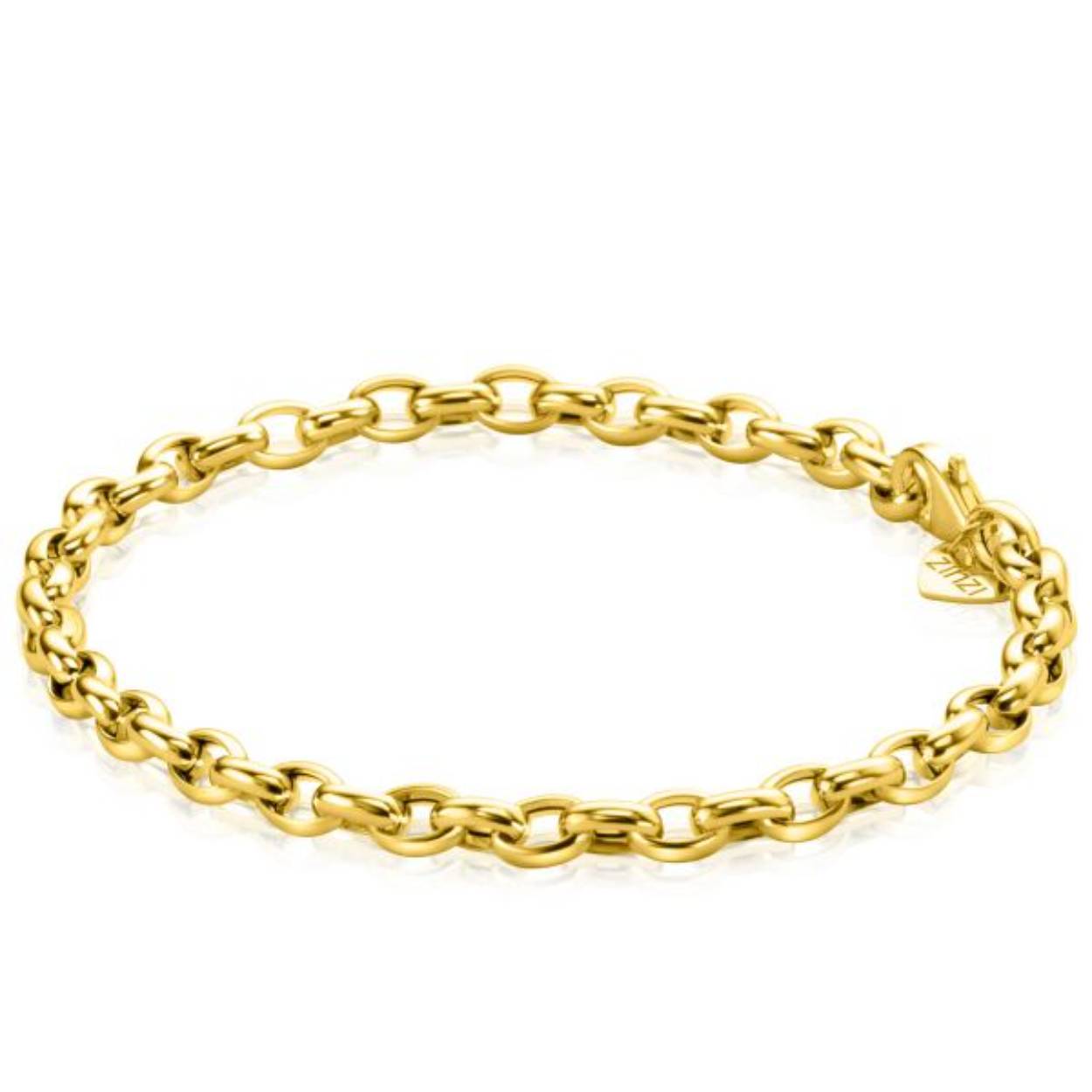 ZZINZI Gold 14 krt gouden schakel armband 19cm met ovale schakels van 4mm breed ZGA353