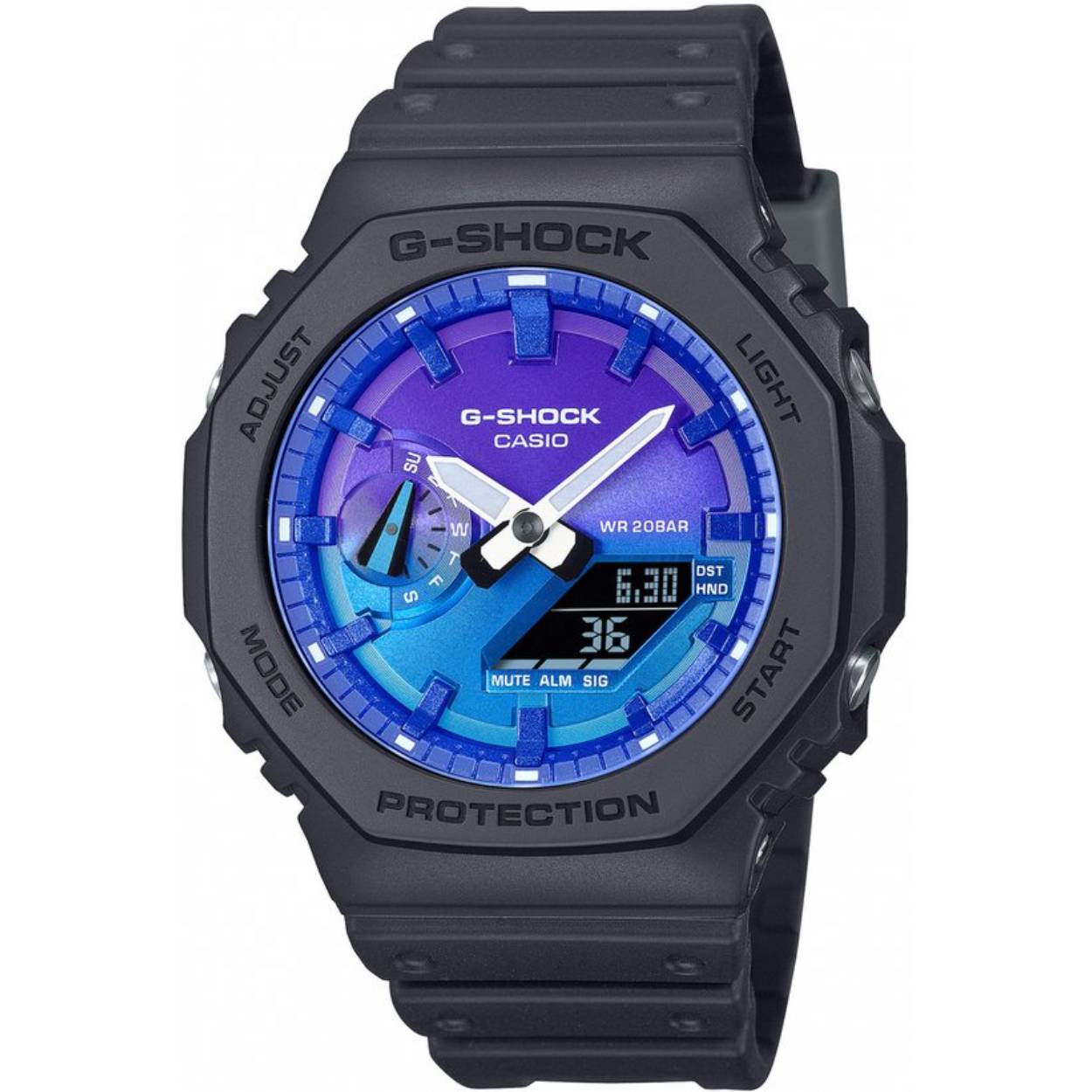 Vurige en gedurfde G-SHOCK-horloges met vlammen van ontzagwekkende kleur.
Bij G-SHOCK draait alles om uitdagingen aan gaan, en de levendige kleurgradatie van de Flame Inside-lijn zet deze passie in het middelpunt.

Kies je favoriete look - de GA-2100FL-1A met levendige blauwe wijzerplaat en grijs-op-zwarte behuizing, die de heetste vlammen van overtuiging voorstelt tegen opstijgende witte rookpluimen.