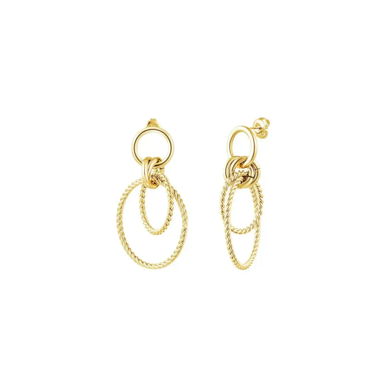 Earrings multiple rings Gold Color Stainless Steel