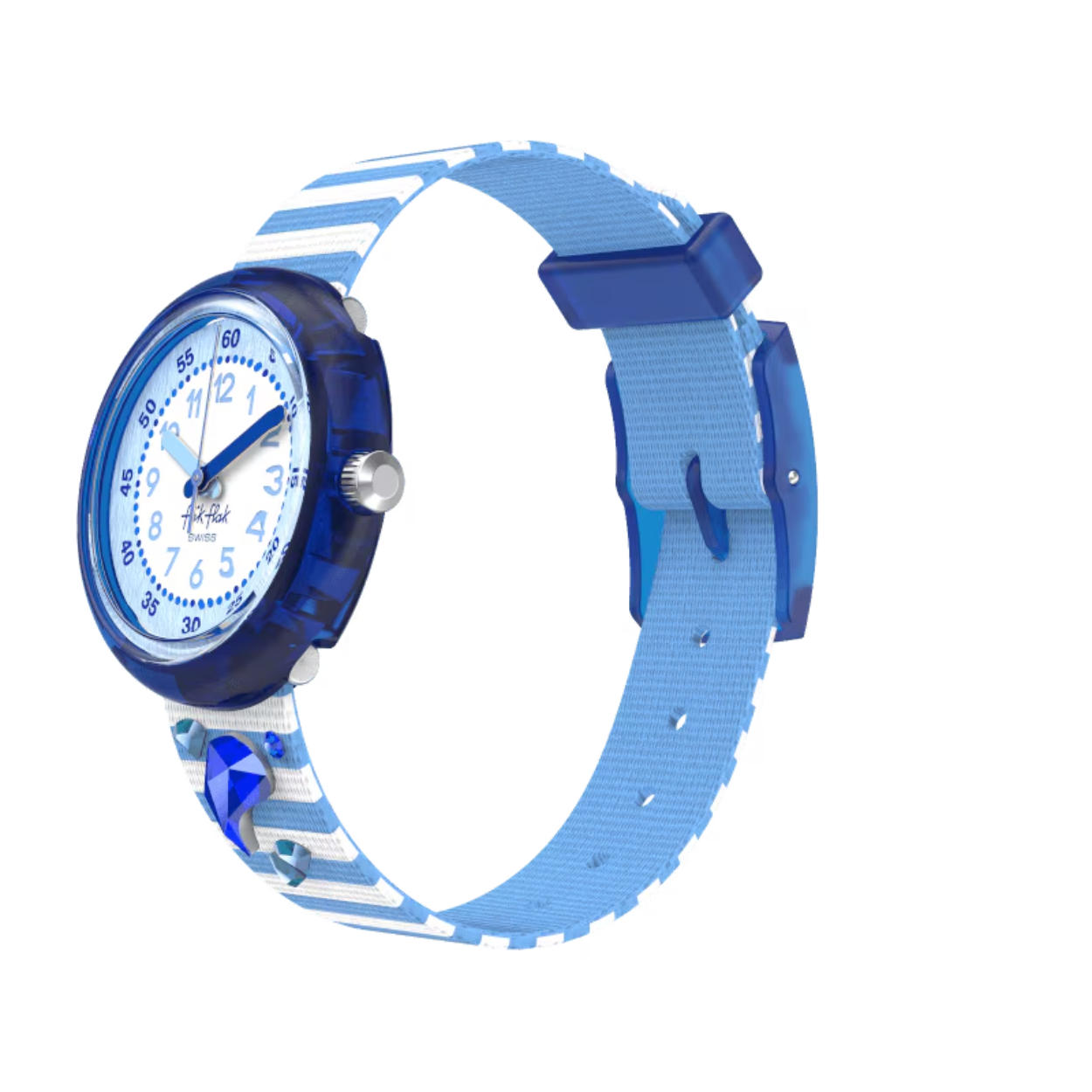 Schijn helder, kleine dolfijn! Leer uw zeeminnende kind klokkijken met ons educatieve kinderhorloge, SHINING DOLPHIN. Met kristallen stenen gerangschikt in een schattig dolfijnenontwerp. Perfect cadeau voor oceaanavonturiers!