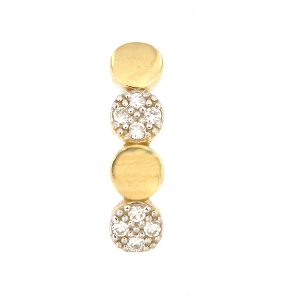 hanger in 18kt geel en wit goud met briljant 0.10ct