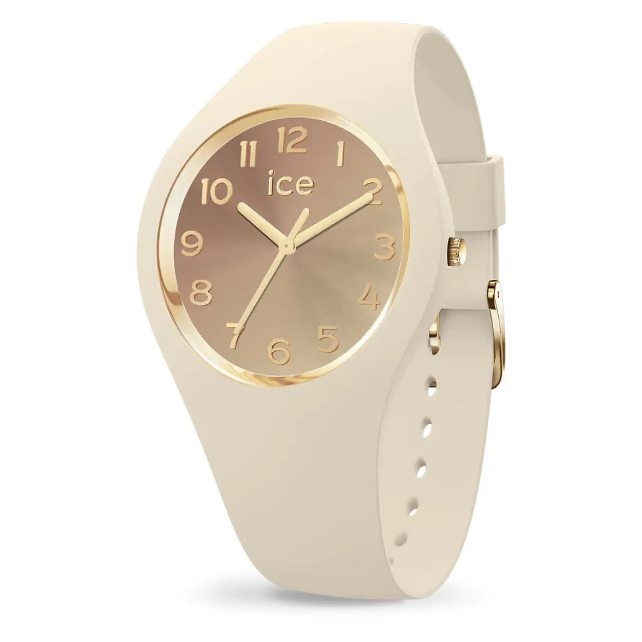 Heb je een horloge nodig dat past bij je garderobe voor alle seizoenen? Het antwoord is de ICE sunset - Amandel cappuccino! De zachte, delicate kleur en gouden afwerking maken van dit horloge je bondgenoot in de modewereld.