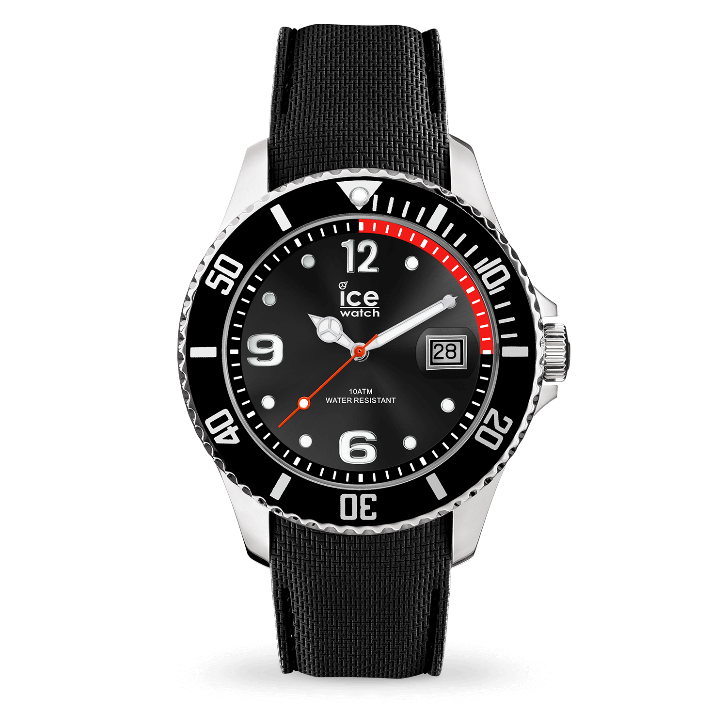 Dit mannelijke en robuuste zwarte uurwerk met rode details geeft al je dagelijkse outfits een bijzondere stijl. De diepzwarte wijzerplaat met stalen afwerkingen en de siliconen armband zorgen voor een moderne en gesofisticeerde noot rond je pols.