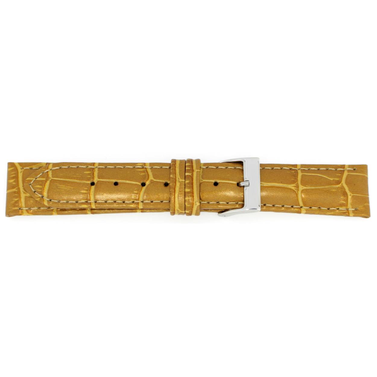 Horlogeband leder 147 goud krokoprint 18mm