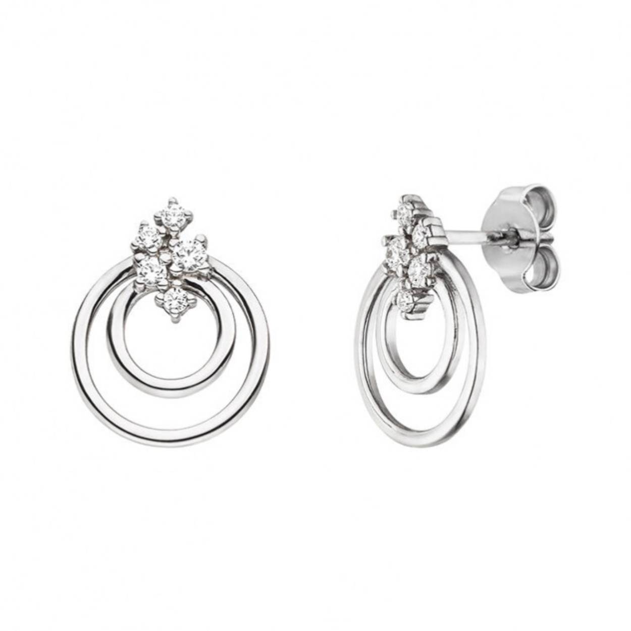 Deze prachtige zilveren oorsieraden van Viventy zijn bezet met zirkonia. 
