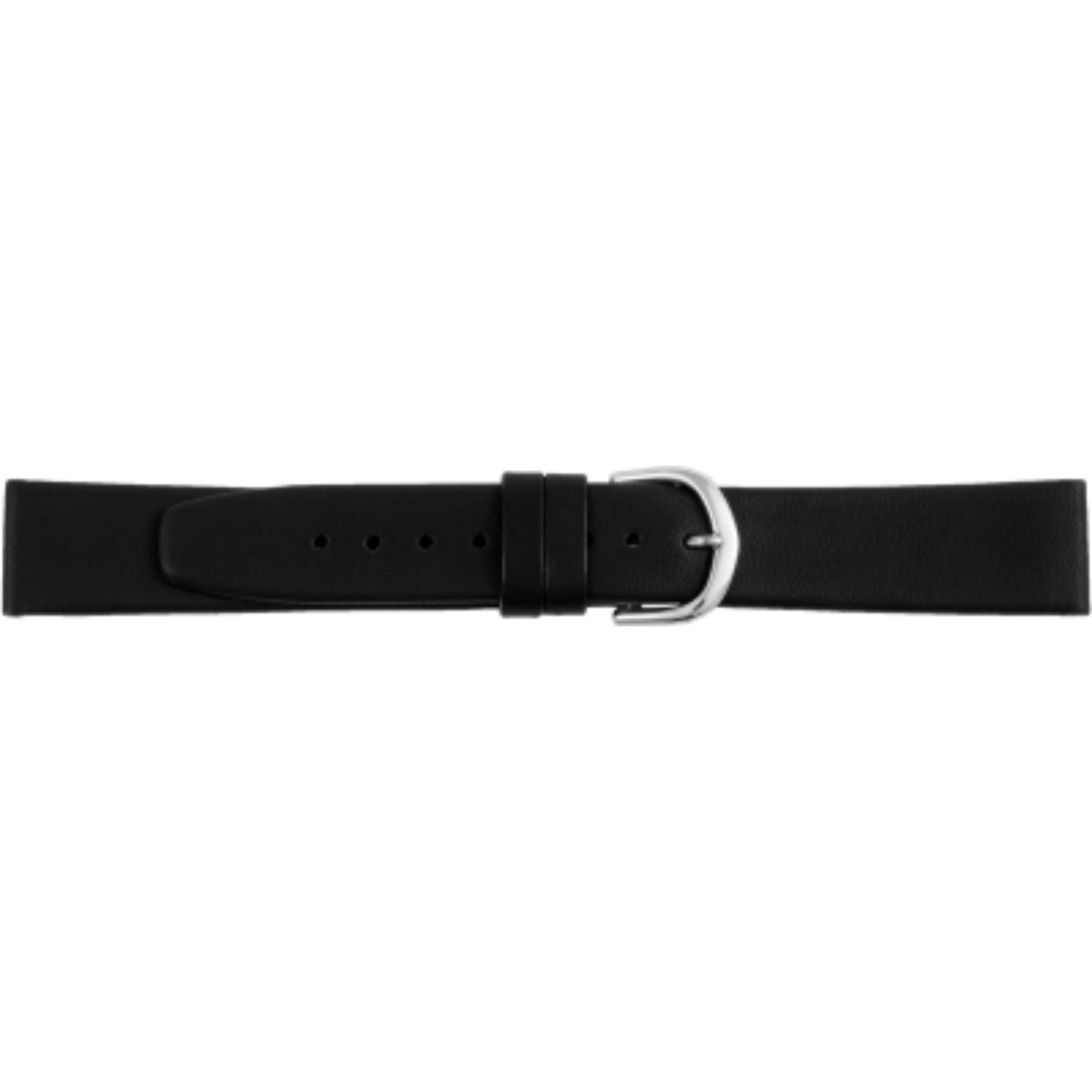 Horlogeband 766 leder XL watervast zwart 12mm