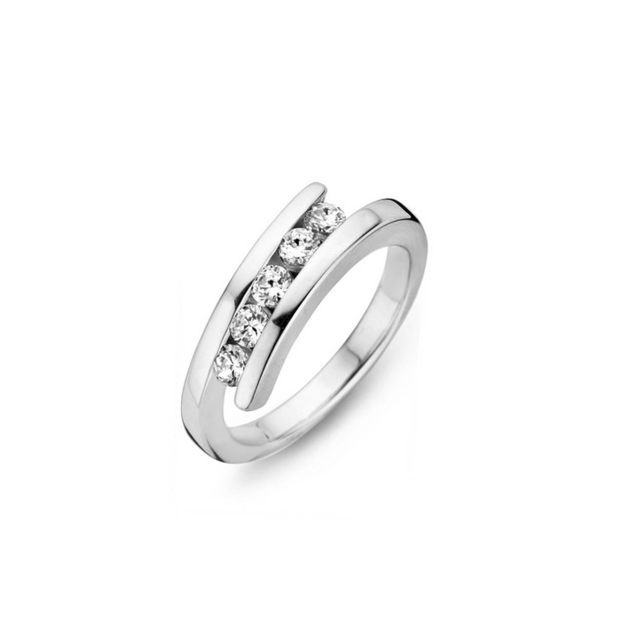 Moments zilveren ring met zirkonia maat 54