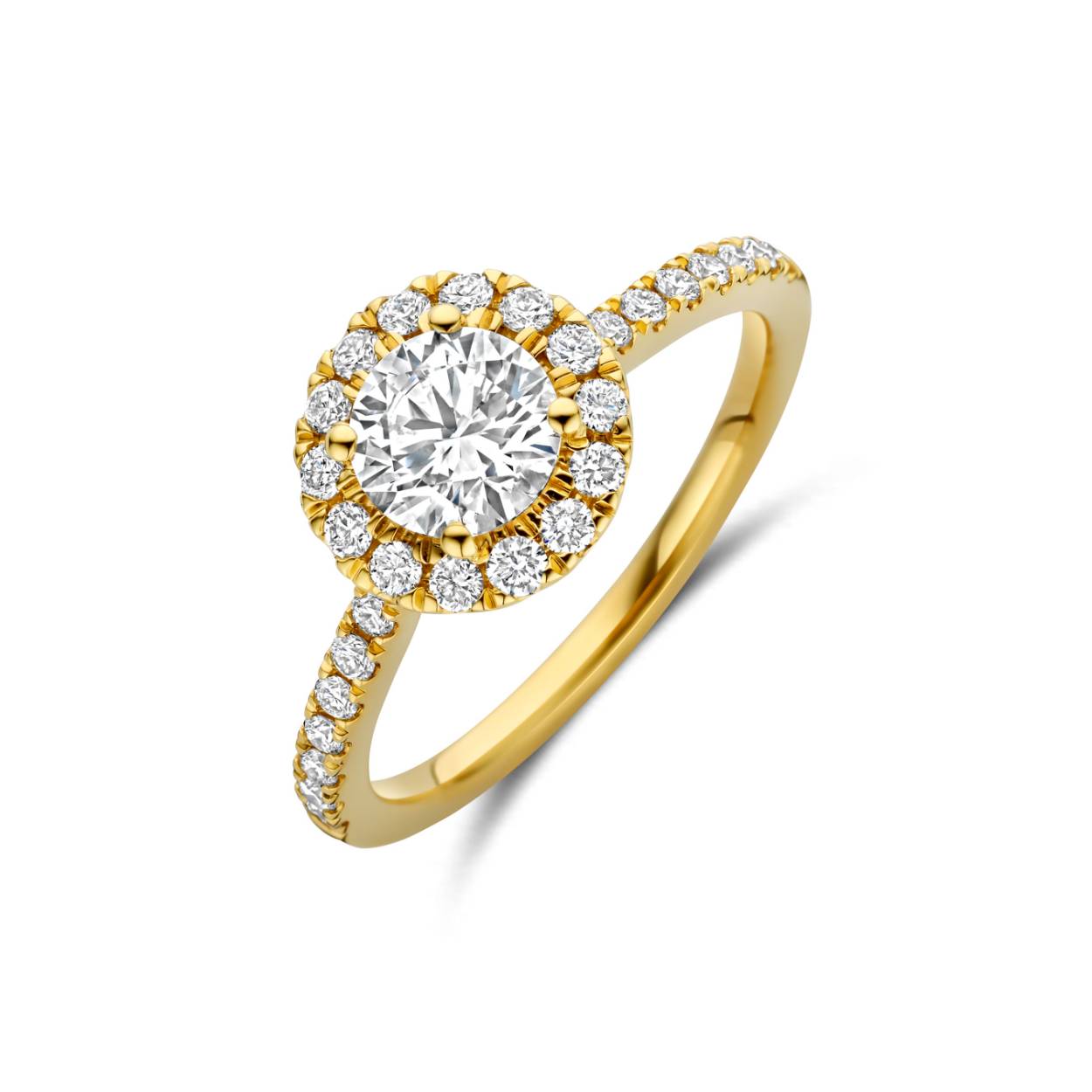 Ring geel goud 18kt met labdiamanten