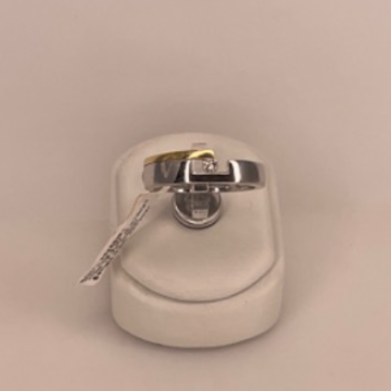 Gouden ring 0.07 ct w/si/p1 maat 17,5 bicolor