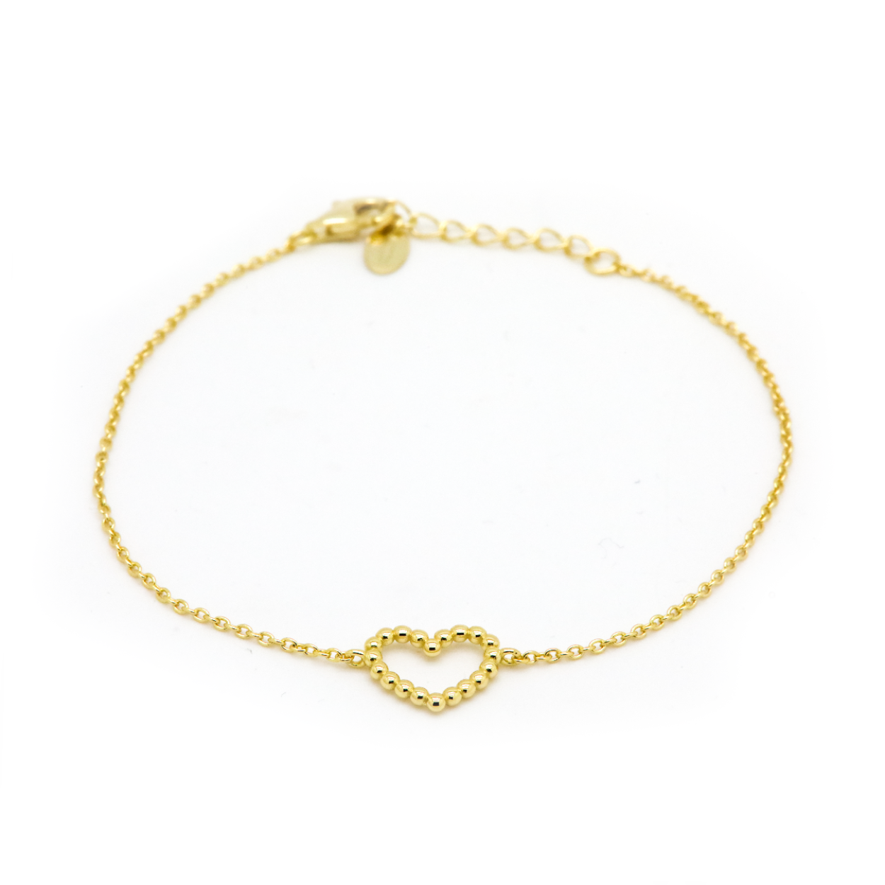 zilveren Karma armband, Bracelet Open Hearts Goldplated