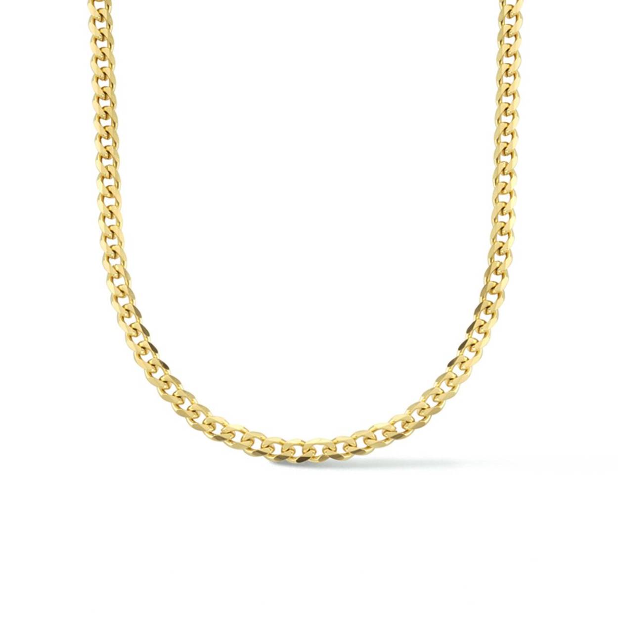 Edelstaal collier verguld geel gourmet 3.5mm 42-45cm 
