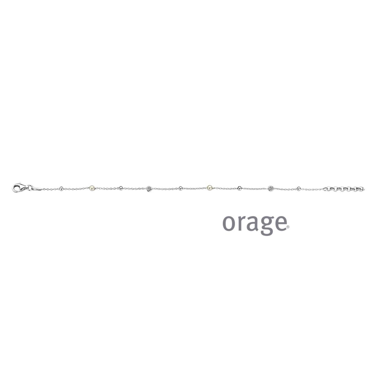Orage Armband zilver fijn met parels - AW307