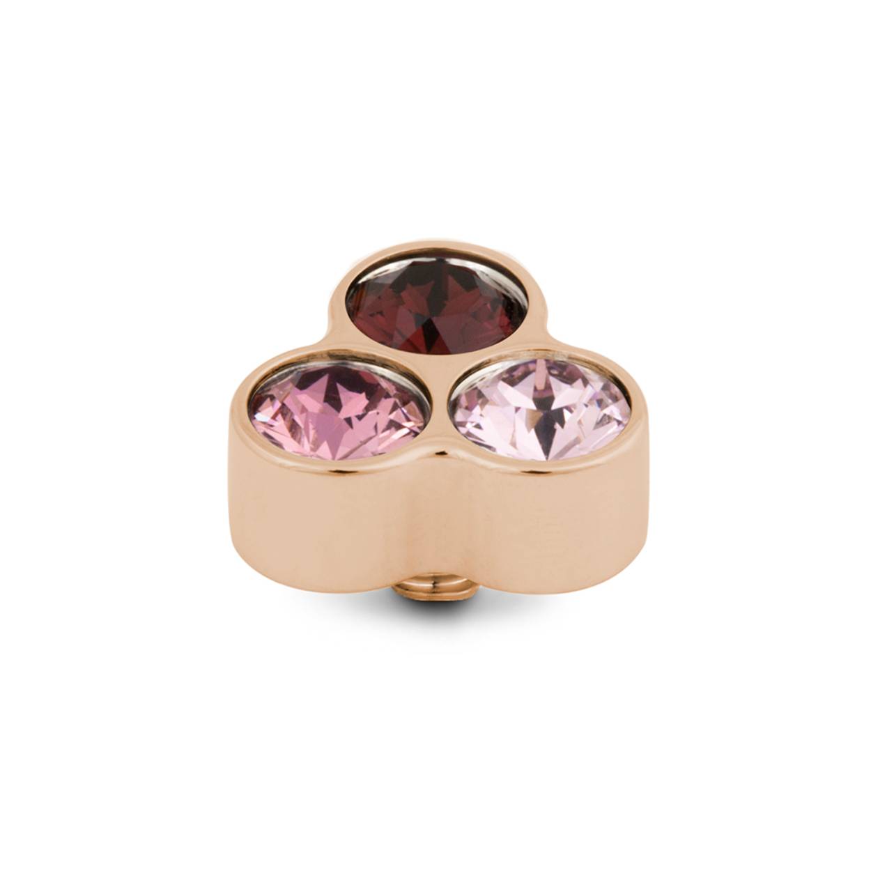 Ton-sur-ton kleuren verwerkt in één Twisted steentje. Het Twisted Trio steentje is voorzien van drie kleine Swarovski steentjes in drie verschillende tinten. Het steentje combineer je gemakkelijk met een Twisted ring, armband, ketting en/of oorbellen.