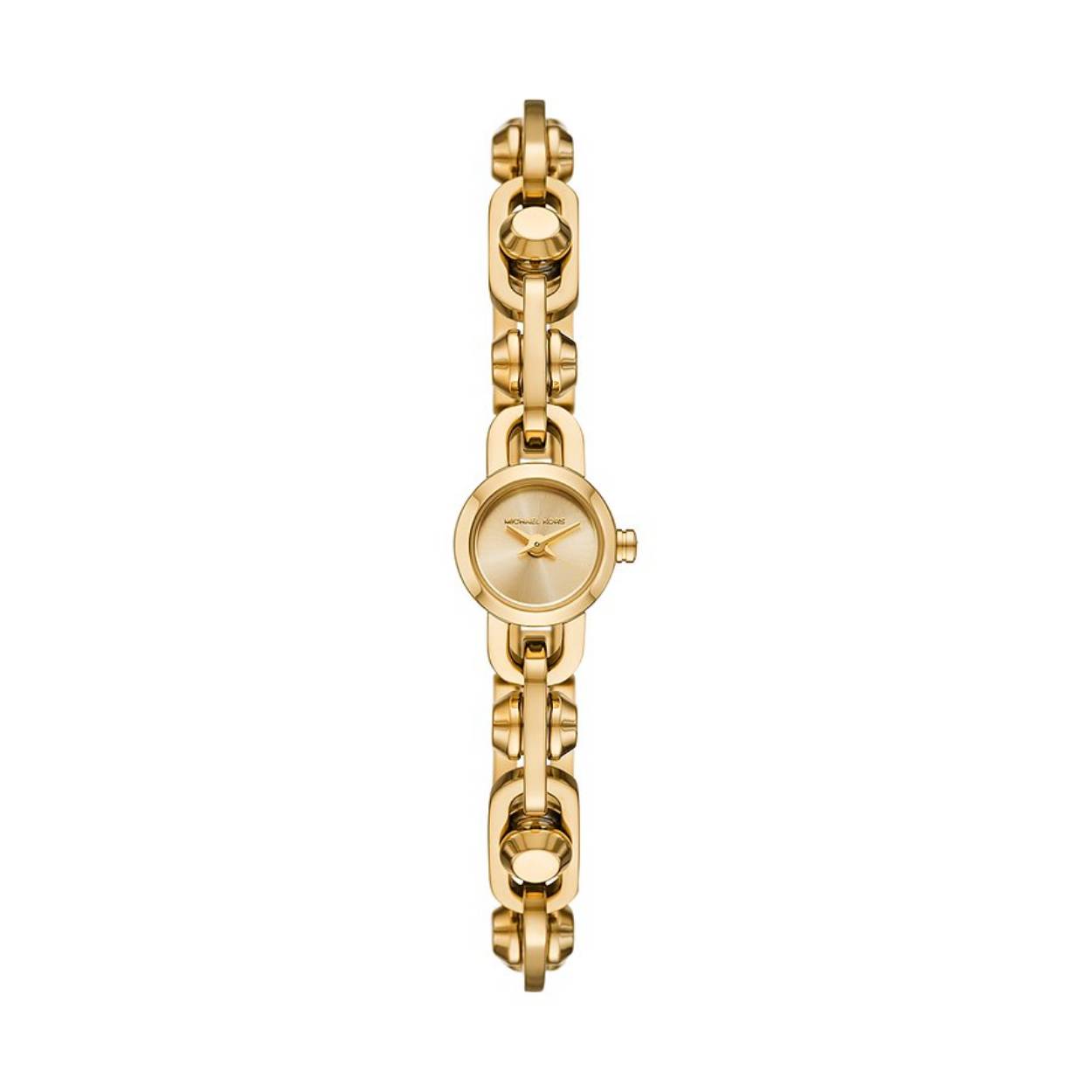 Het horloge beschikt over een quartz uurwerk. Deze prachtige wijzerplaat is goud en is afgedekt met kwalitatief mineraalglas. De horlogekast is gemaakt van rvs en heeft een diameter van 14 mm. De kleur van deze horlogeband is goud en heeft een breedte van 10 mm. De horlogeband is gemaakt van rvs . Met dit prachtige horloge ben je elke dag op de hoogte van de juiste tijd!