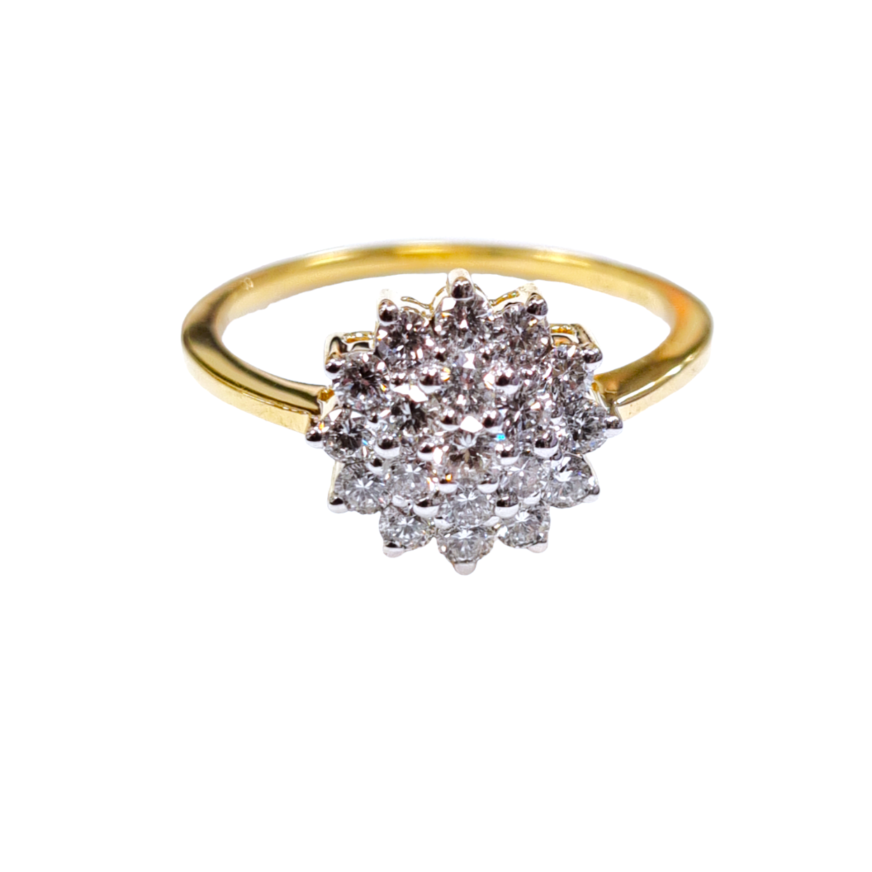 Gouden ring briljant entourage ring 0.75ct gh-si