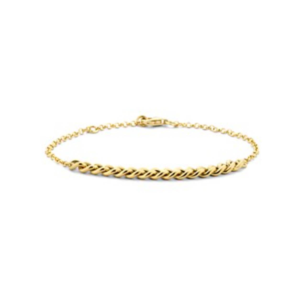 gouden jasseron/gourmet armband, 5mm 19cm