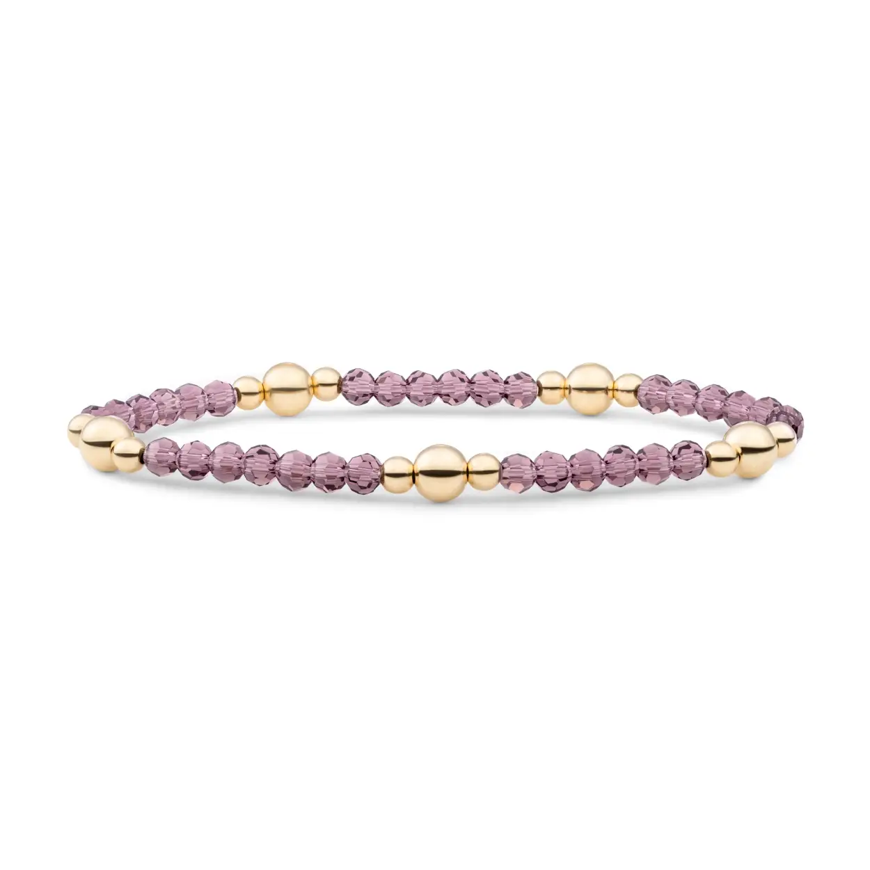 Sparkling Jewels armband Bold Mix Aubergine Quartz goldplated