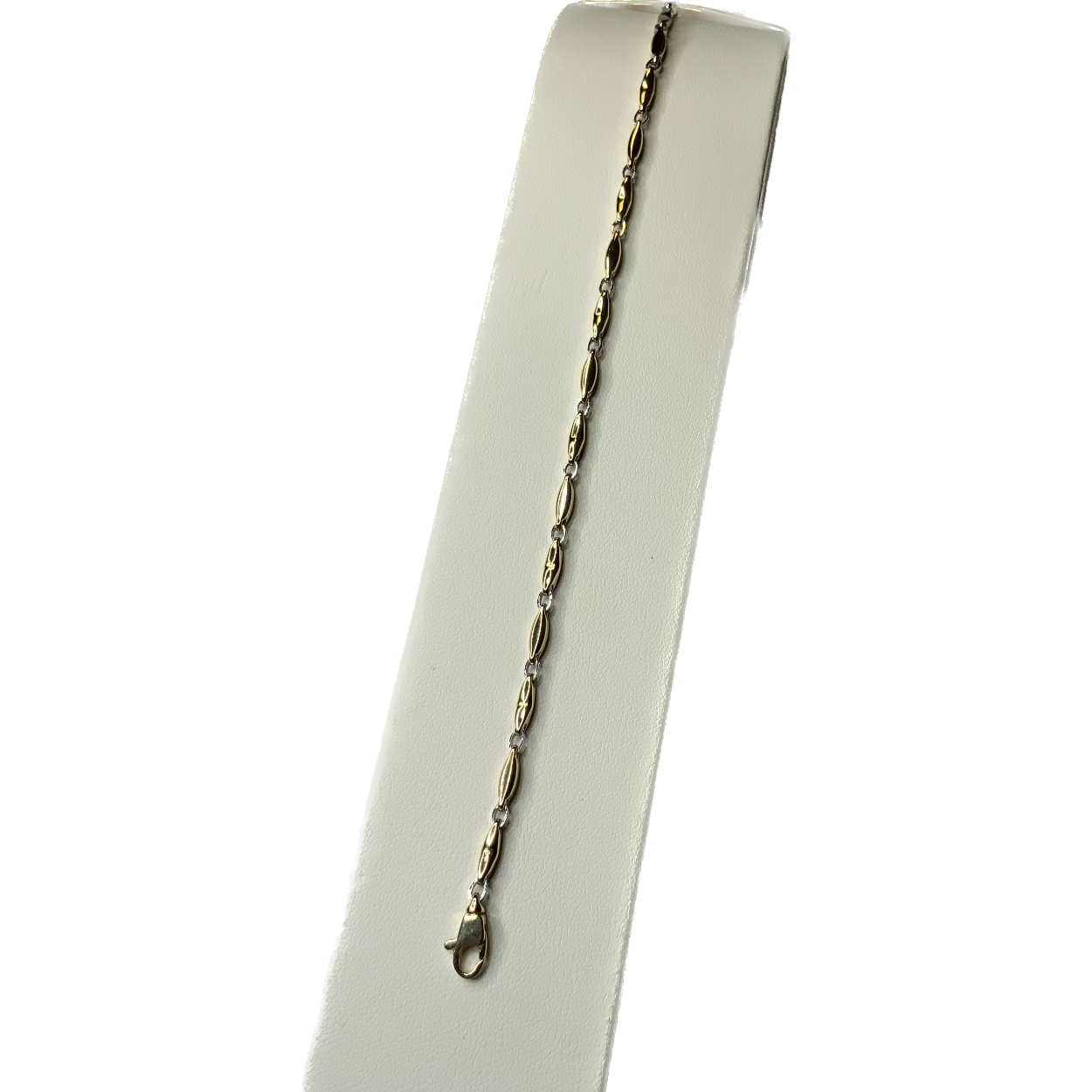 Bicolor 
Lengte armband: 19CM 
Schakelbreedte: 2,5MM
Gewicht: 3,9Gram
