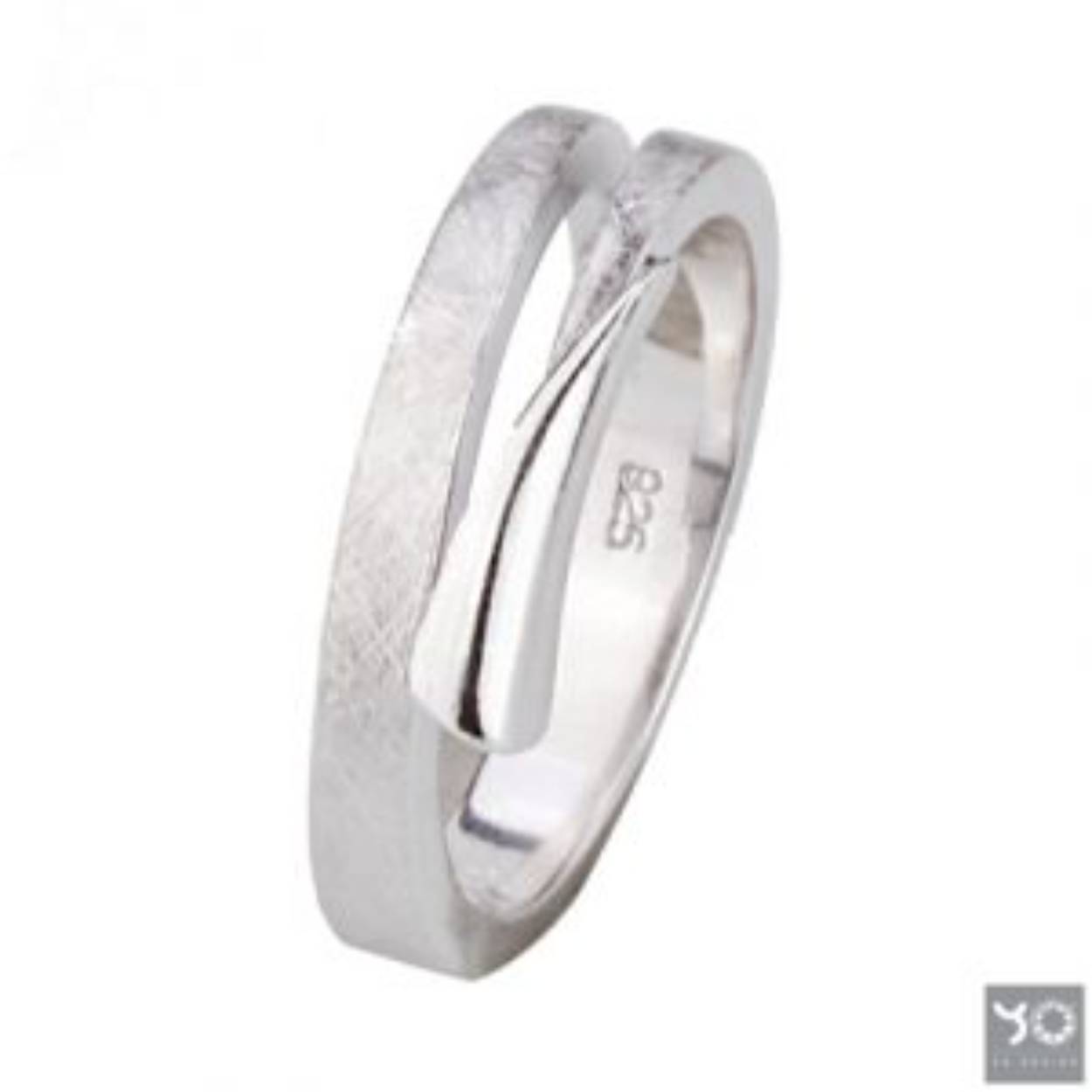 Yo-design zilveren Ring mat/poli T0896