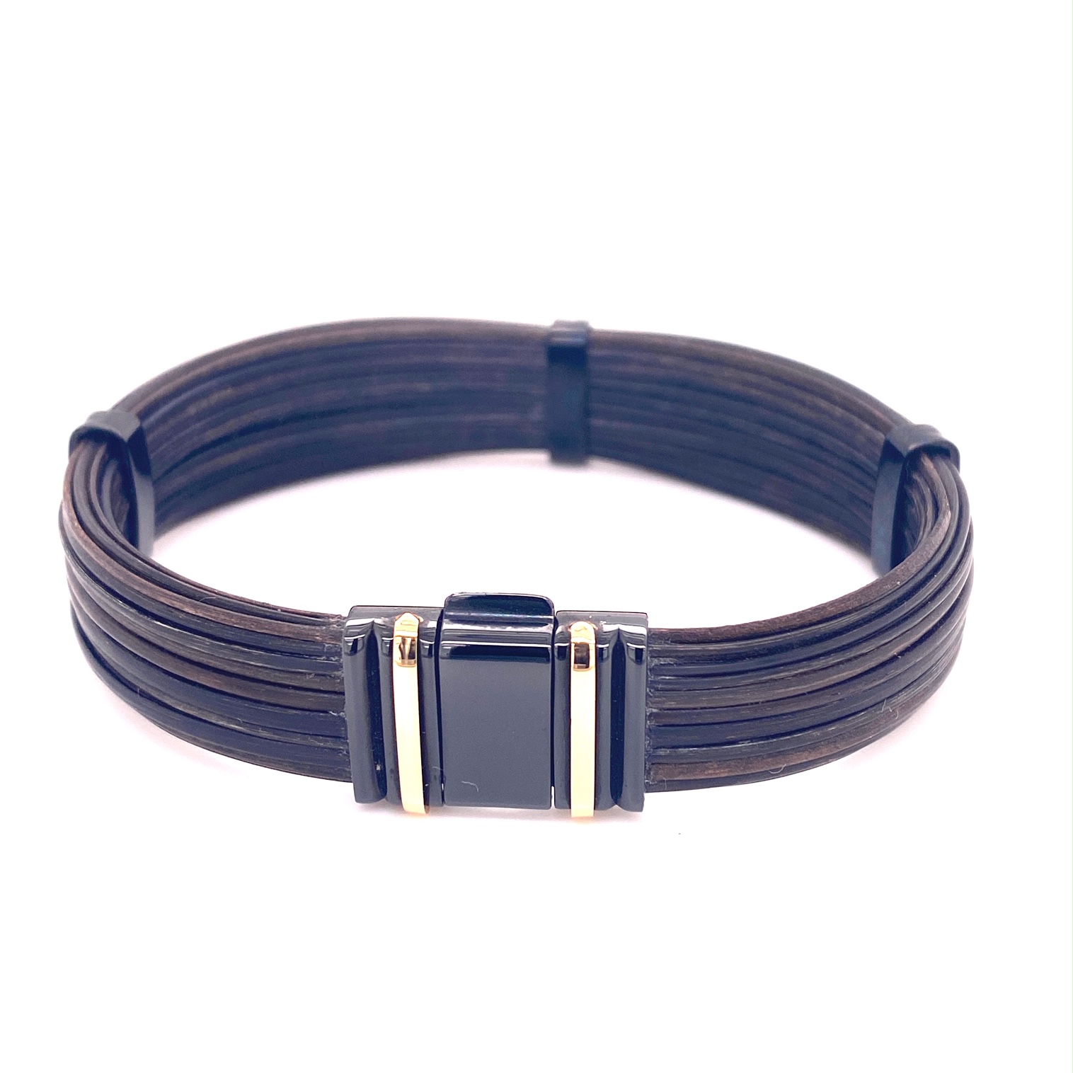 Albanu armband Olifant zwart staal / geelgoud