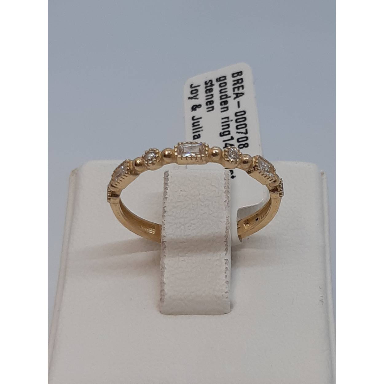 gouden ring14kmet stenen