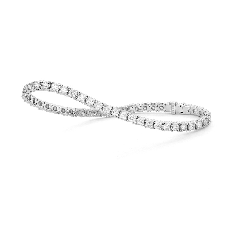Facet Tennis armband 1ct witgoud. Ook verkrijgbaar in geelgoud en roségoud.