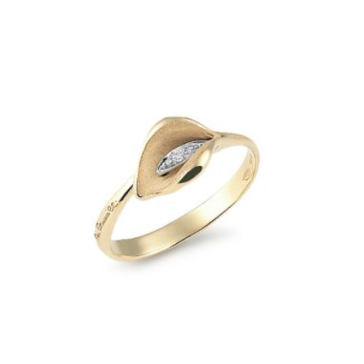 Calla Series Ring, 18Kt Yellow Sunrise Gold met diamanten 0.01ct