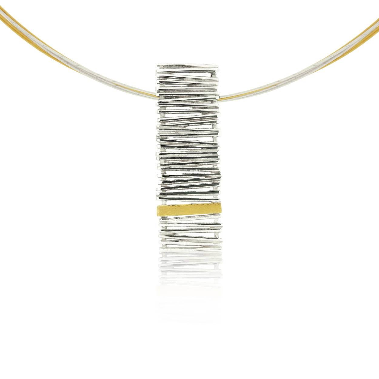 925 white silver pendant with 18k yellow gold.