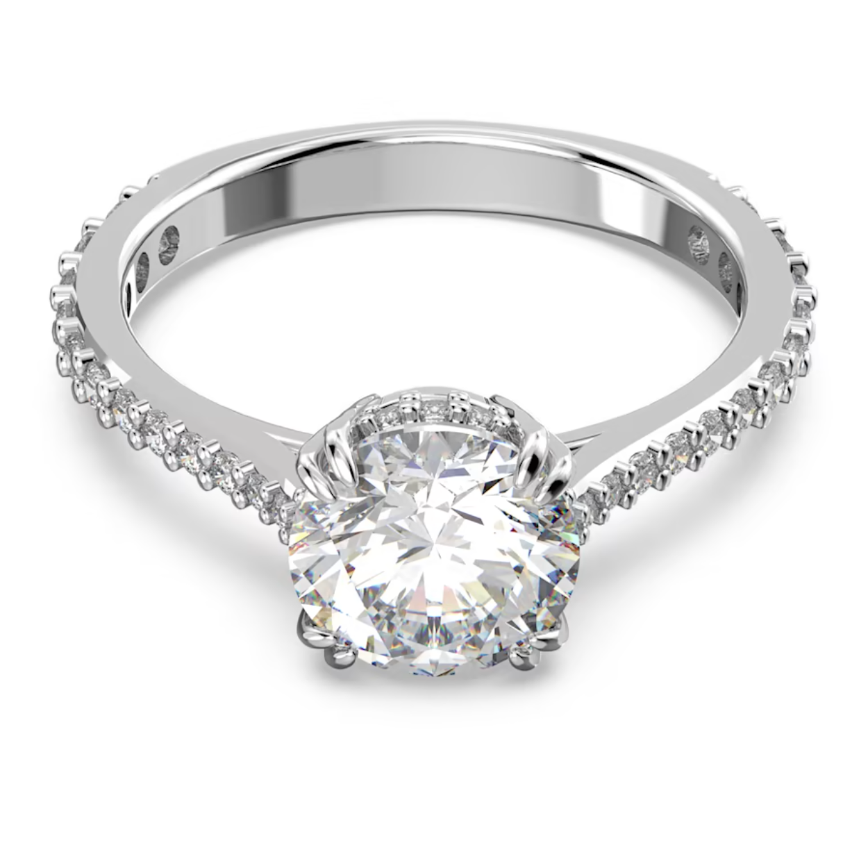Deze Constella-ring bewijst dat eenvoud krachtig kan zijn en mag niet in uw collectie ontbreken. De vakkundig vervaardigde steen met princess-slijpvorm in het midden is voorzien van elegant pavé op de rijen en langs de band met rodium toplaag. Draag afzonderlijk en laat uw look stralen.

Artikelnr.: 5645254
Collectie:  Constella
Kleur:  Wit
Materiaal:  Rodium-verguld
Maat: 60