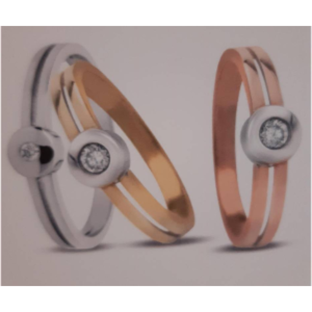 R&C RING BICOLOR CLEMENTINE BRILLIANT  0,09 CRT 