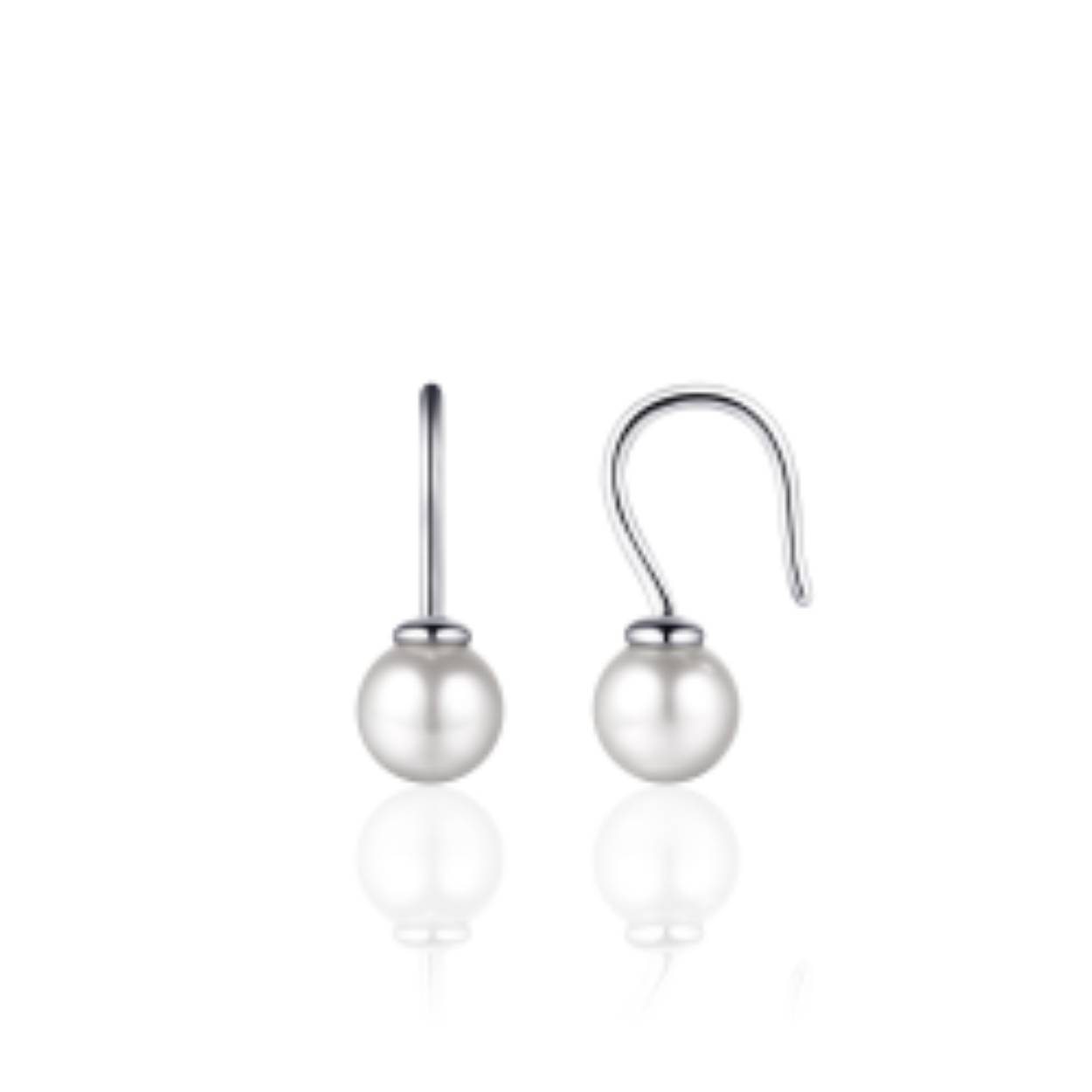 parel oorhangers zilver